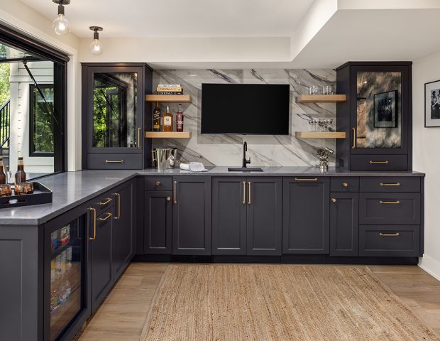 Wet bar in lower level family room