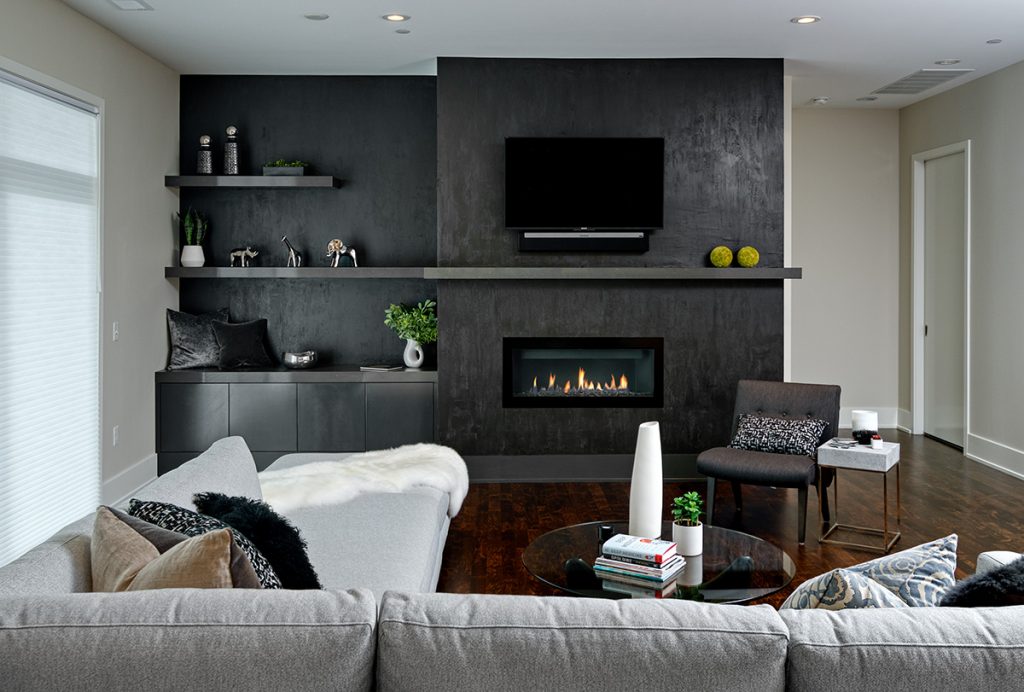 Get Your Cozy on with Dramatic Fireplace Wall Boyer Building Corporation