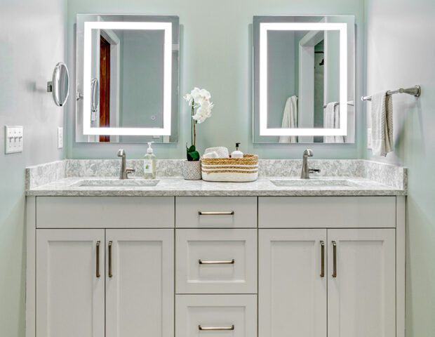 Small townnhome master bathroom gets quite the makeover by Boyer Building