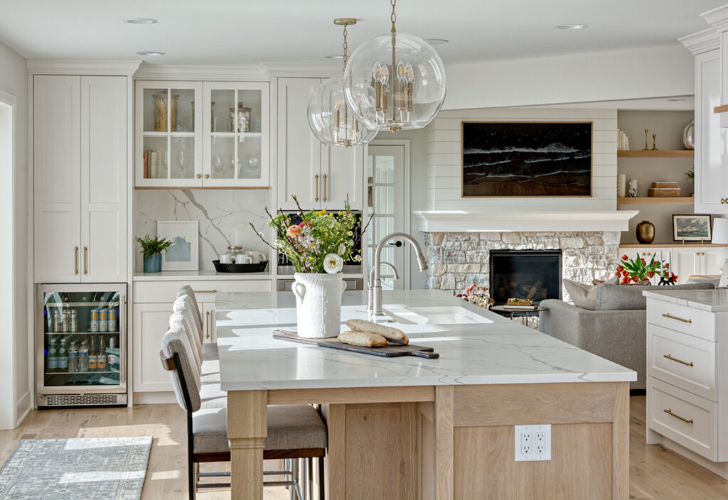 Remodeled kitchen and open layout family room allows natural sunlight into every room.