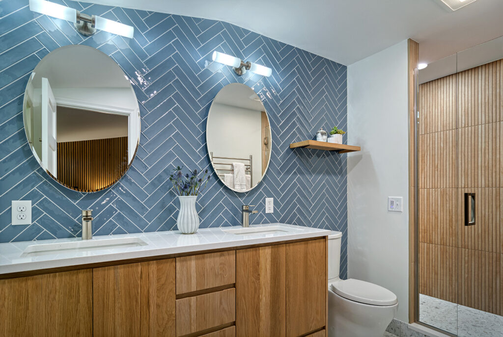 Boyer Building Remodels a 1940's bathroom into one of mid-century beauty.  