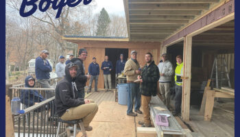 Boyer Building field crew gather on site for team-building lunch