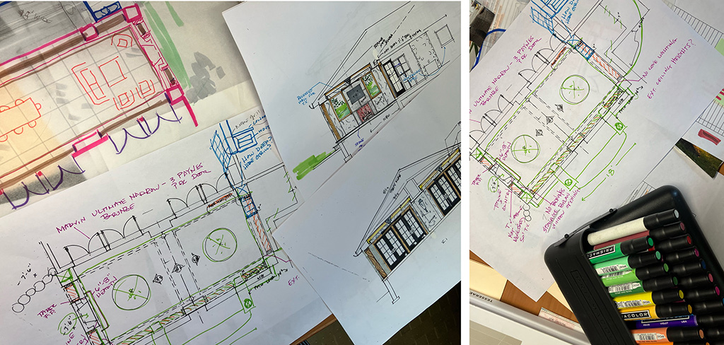 Marker renderings for a Boyer Building addition