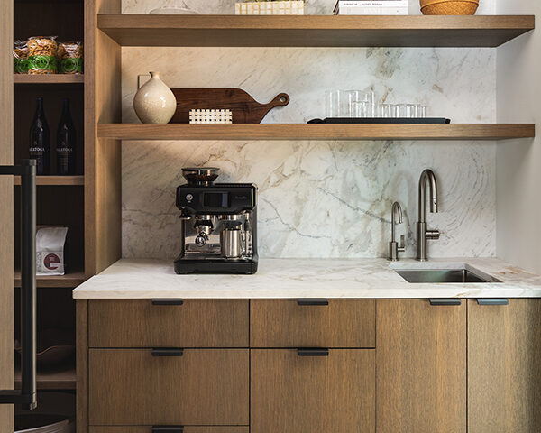 Hidden pantry in kitchen in St Albans Bay Lake Minnetonka Boyer Building Remodel