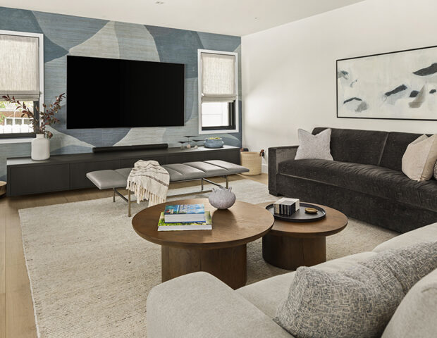 Beautiful main floor tv room off of the kitchen in St Albans Bay Lake Minnetonka Boyer Building Remodel