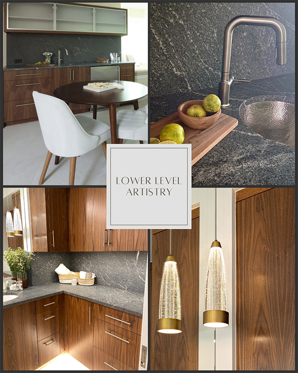 Lower level in Excelsior townhome is a beauty with all its best selections.