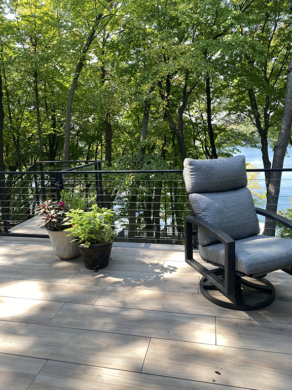 Porcelain Pavers for Deck on Christmas Lake, MN