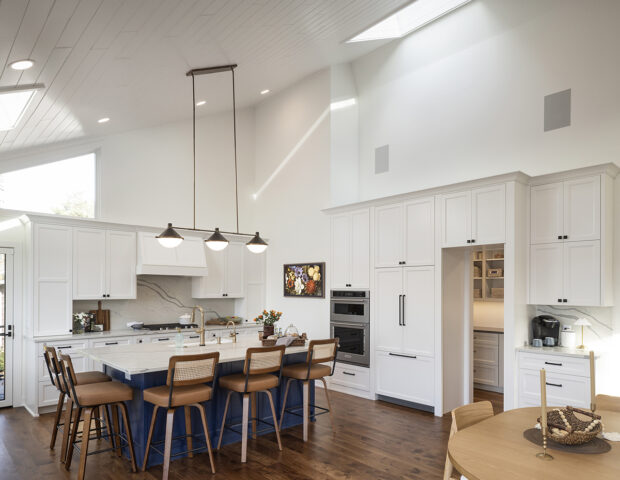 Boyer Building remodeled kitchen on Lake Minnetonka showing hidden pantry