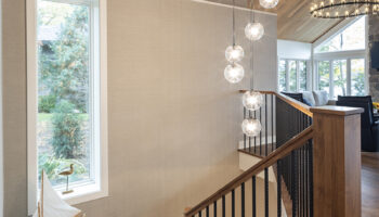 New custom made railing in Lake Minnetonka home, built by Boyer Building.