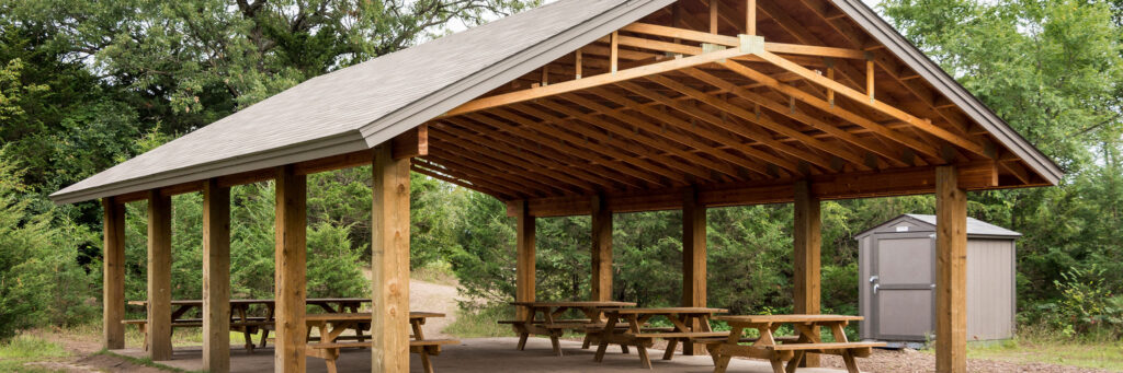 New picnic shelter construction at Camp Manitou by Boyer Building Corporation