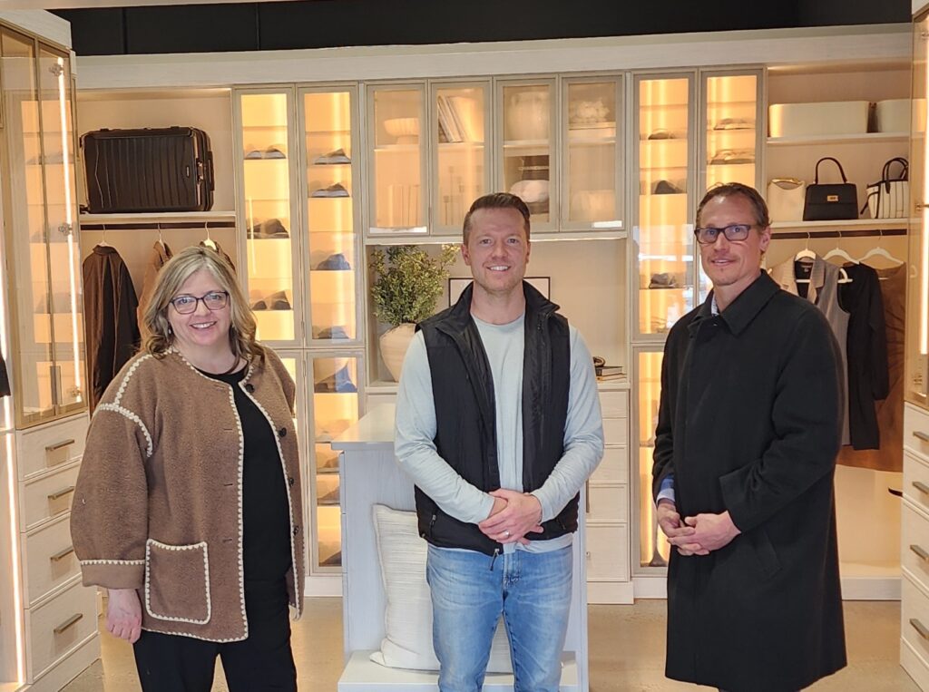 Boyer designers meet up with our past client, Chad Ormberg, who is part owner at the new Inspired Closet store in St. Louis Park.