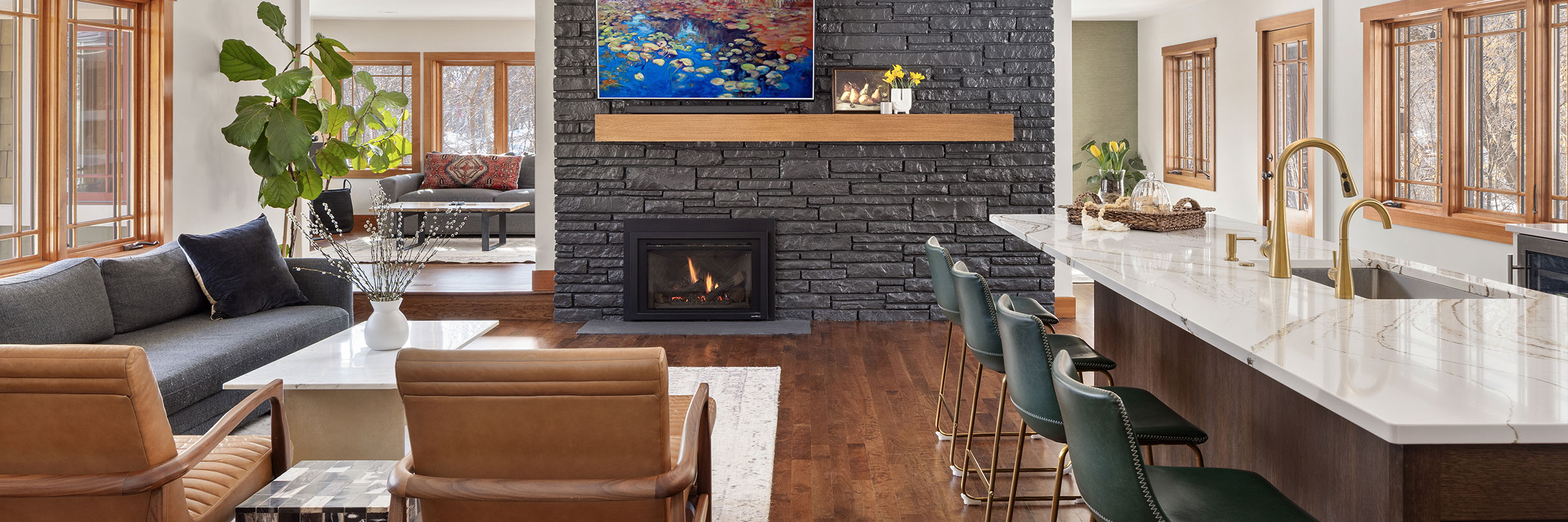 Main floor remodel in Arts and Craft home in Minnetonka by Boyer Building Corporation