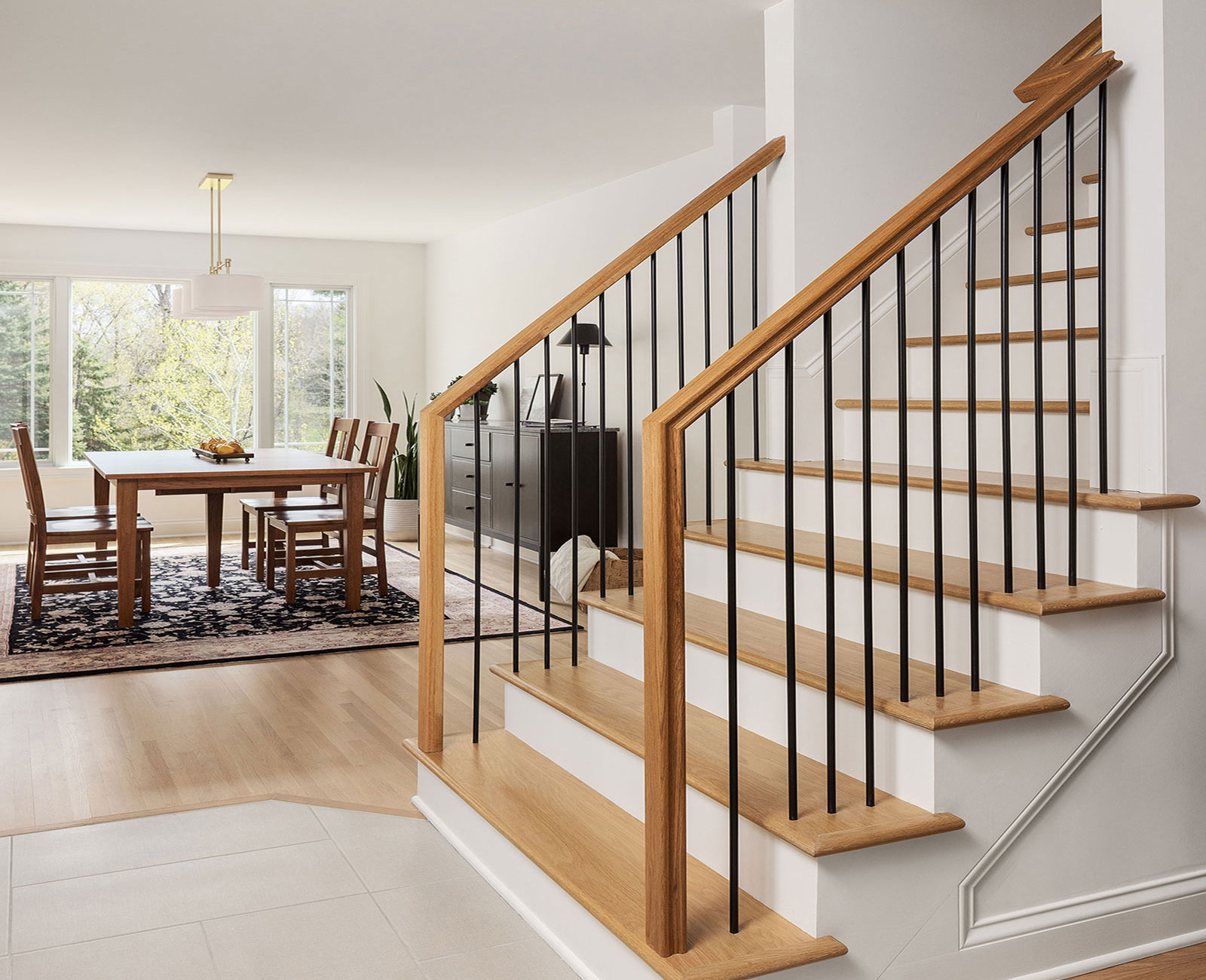 Stairway after after remodel.