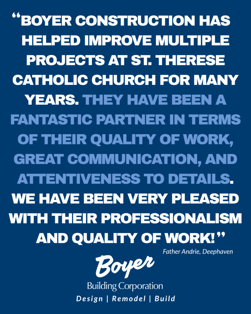 Great review from Father at St. Therese Catholic Church in Deephaven