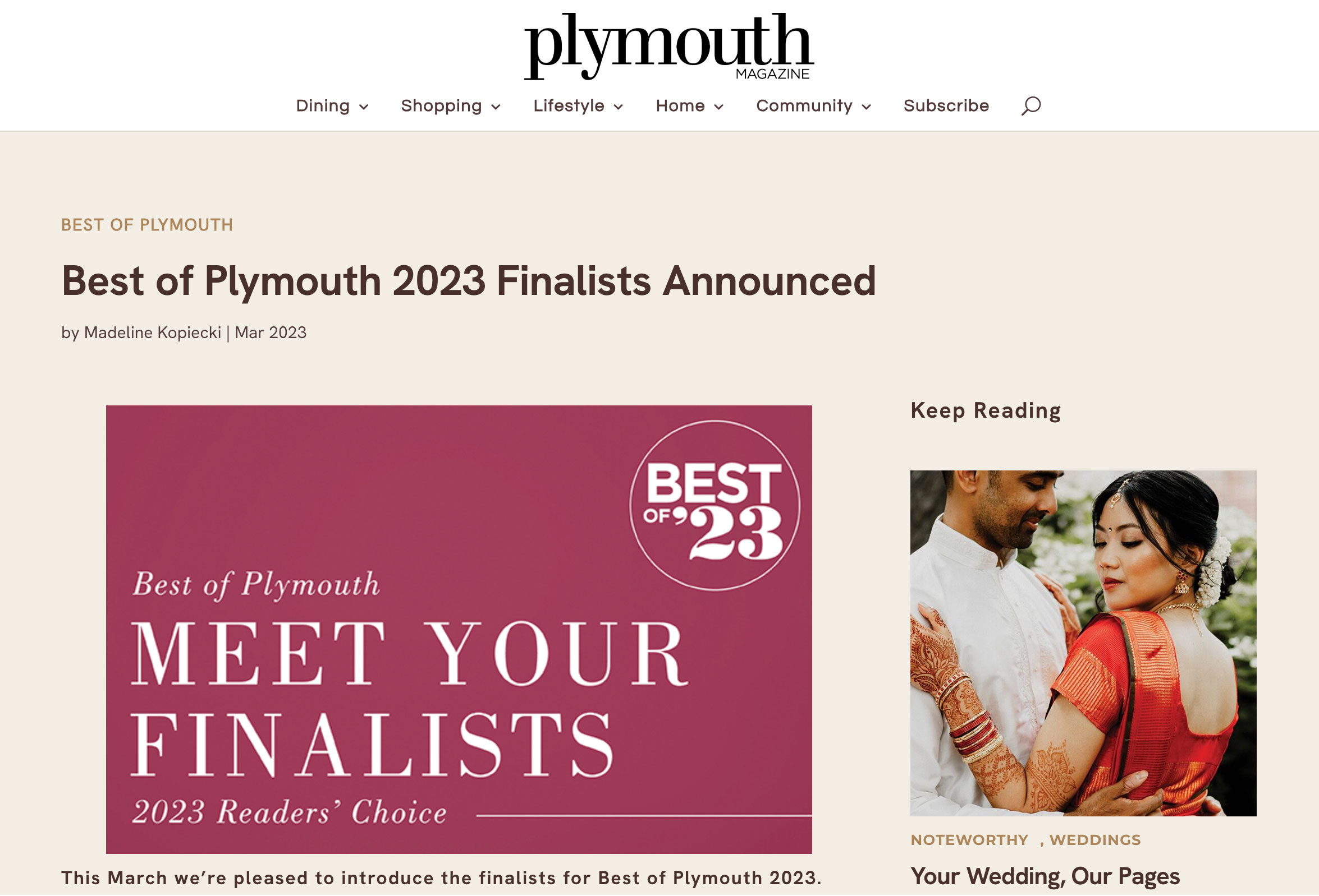Best of Plymouth Finalist - 2023