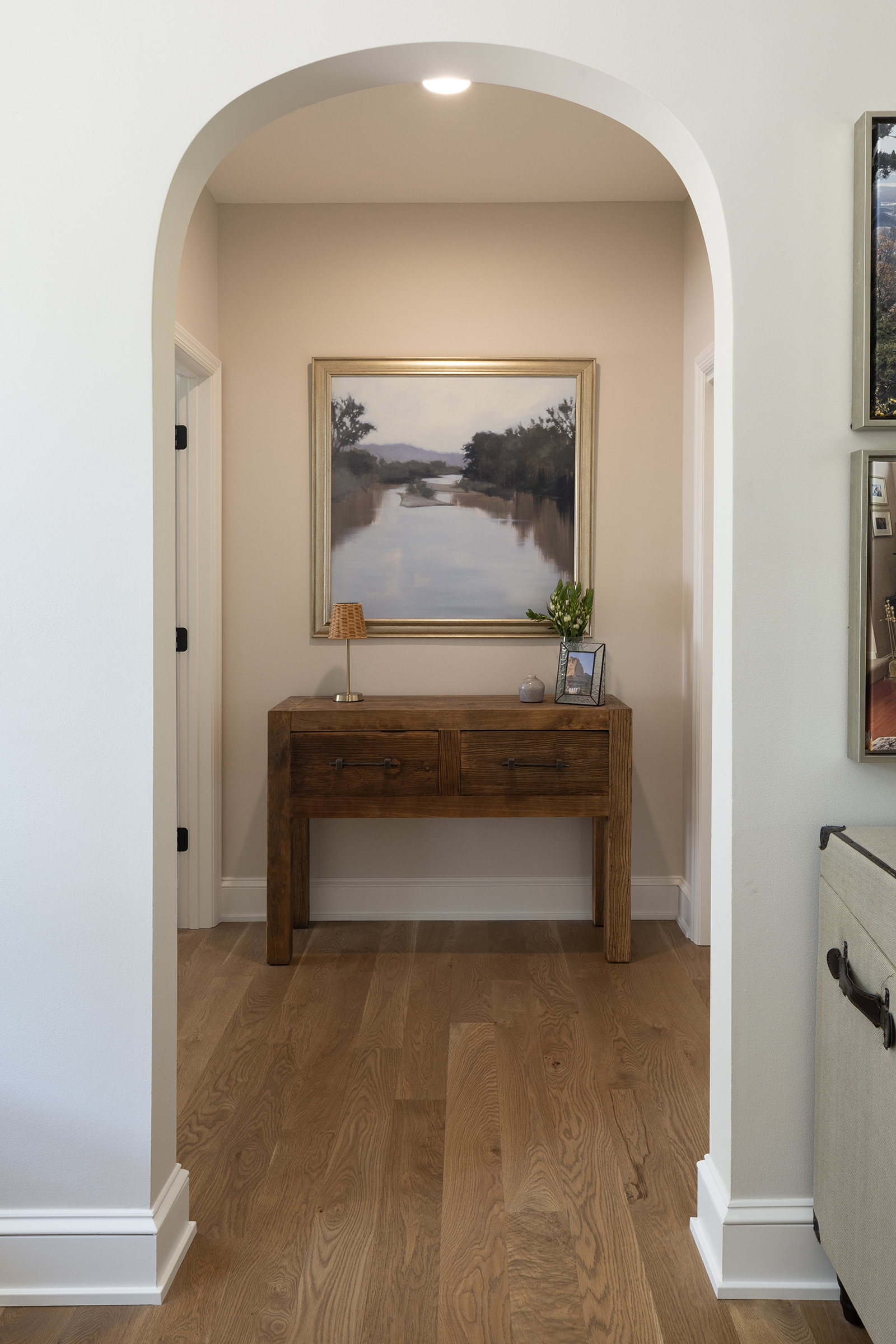Transformed arches to main primary suite are elegant and timeless.