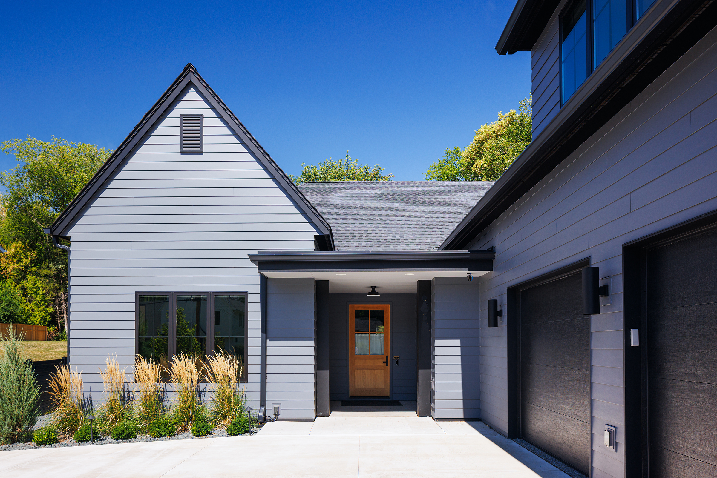 Exterior of custom Boyer Building home in Plymouth.